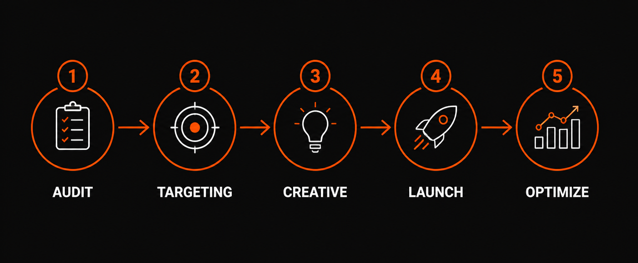 SeekNext lead generation process from audit to optimization